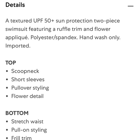 JANIE AND JACK
Girl's Textured 2-Piece Swimsuit  Floral Detail NWT Size 12 - Picture 7 of 7